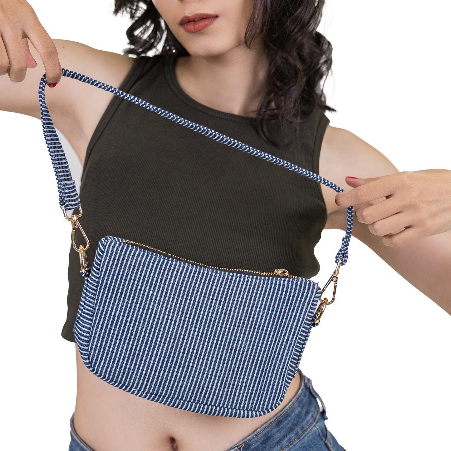 Denim Indigo Line Crossbody