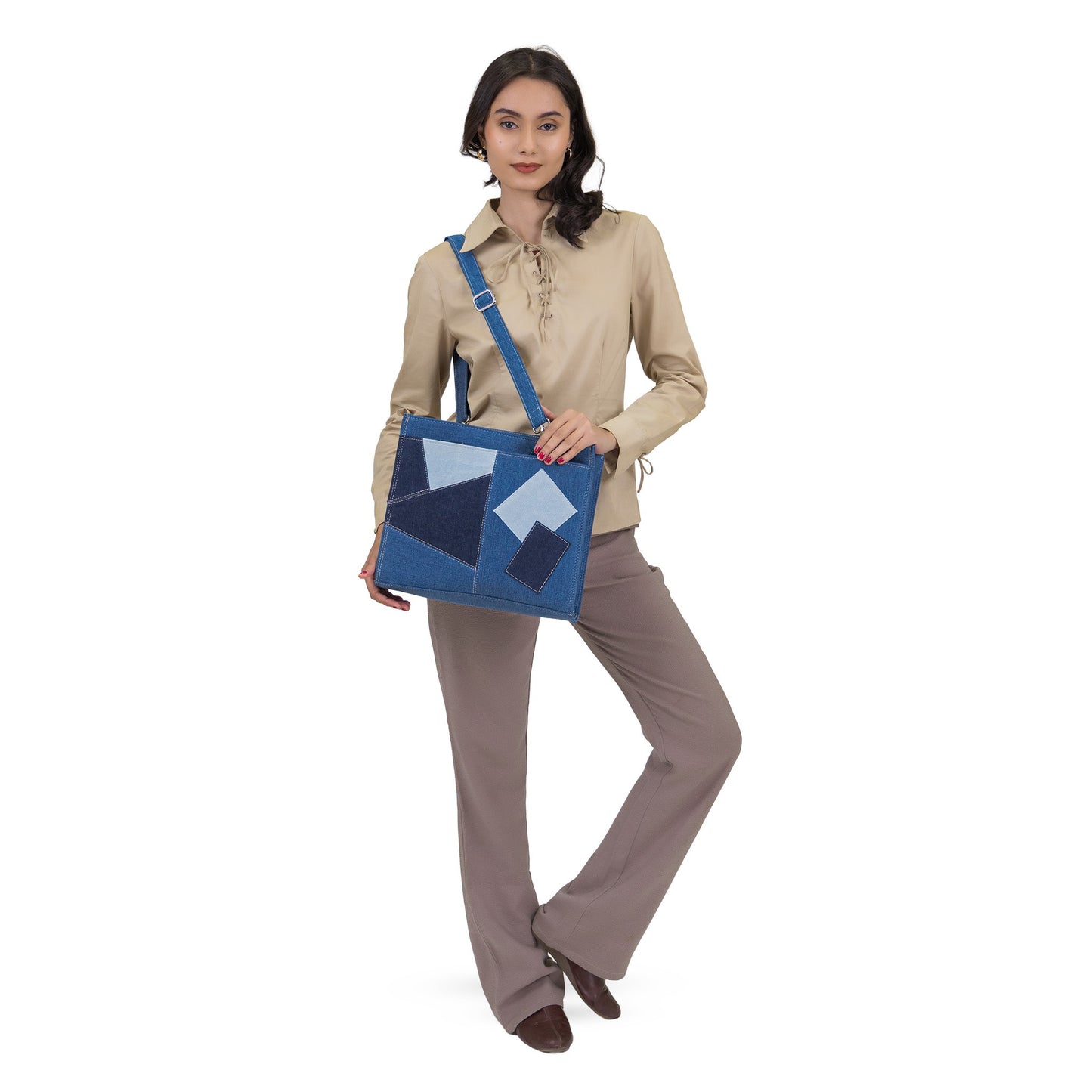Denim Indigo Patchwork Tote
