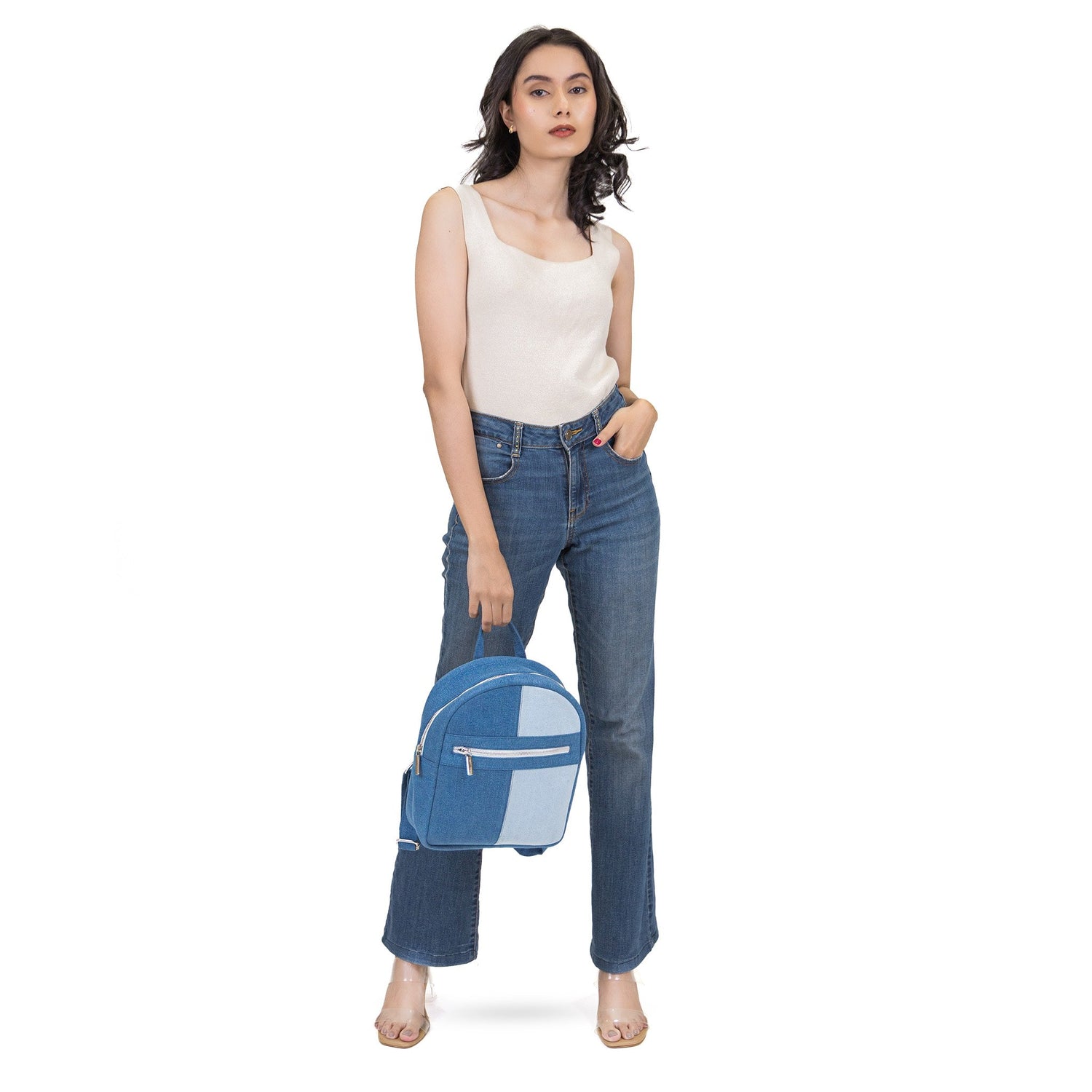 Denim Dual Coloured Bagpack