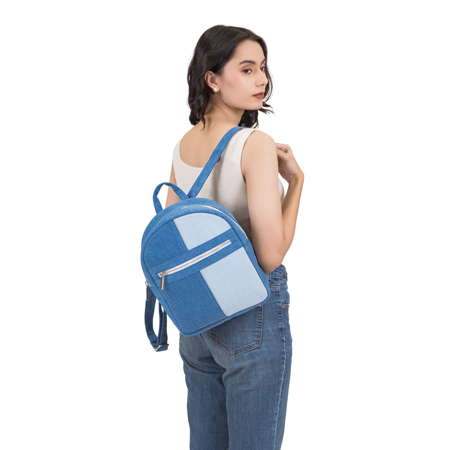 Denim Dual Coloured Bagpack