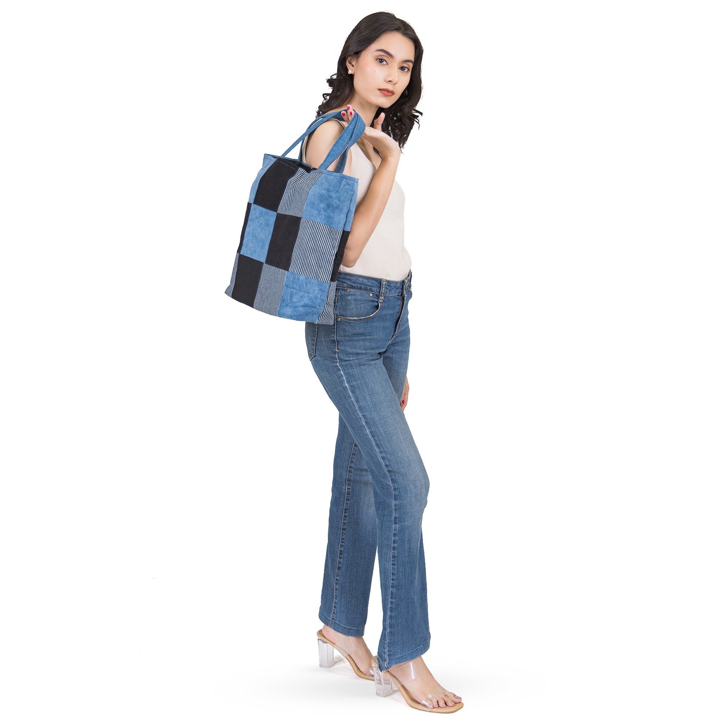 Denim Mosaic Tote