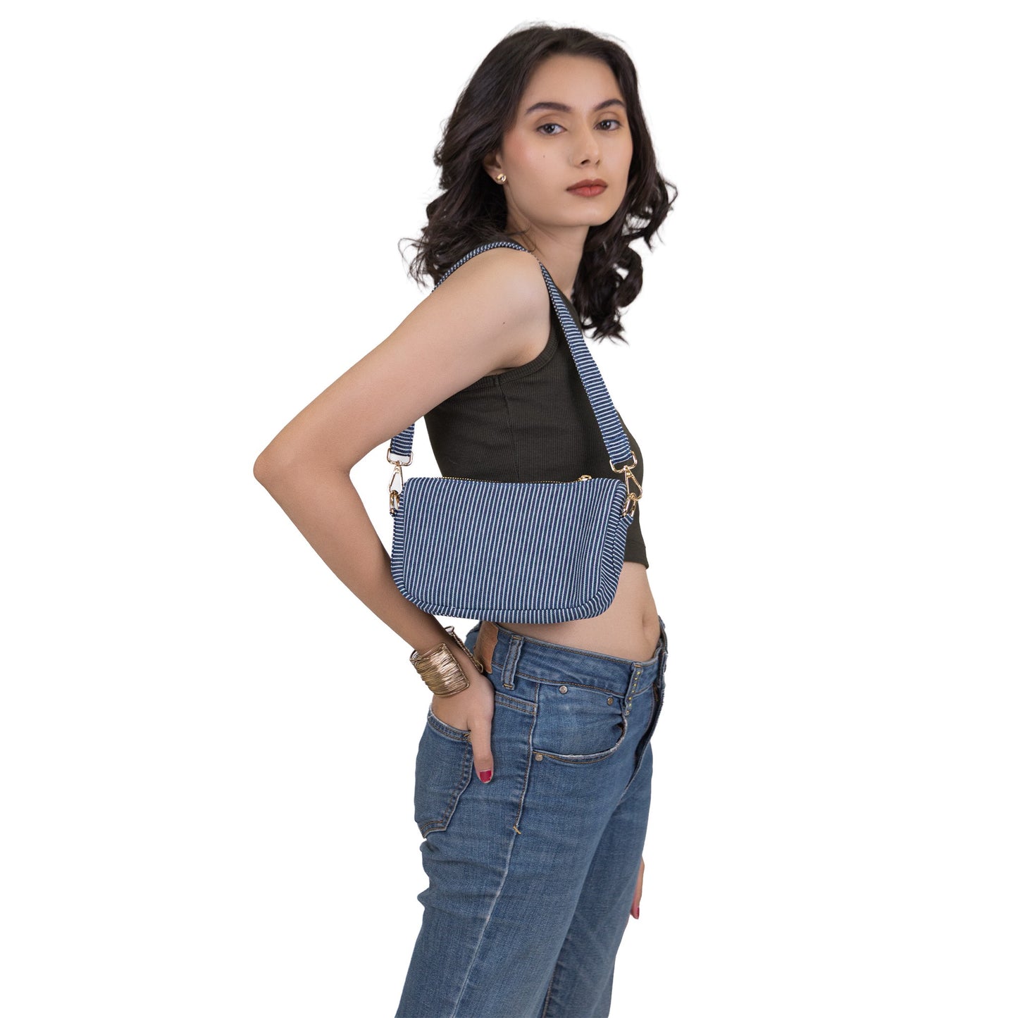 Denim Indigo Line Crossbody