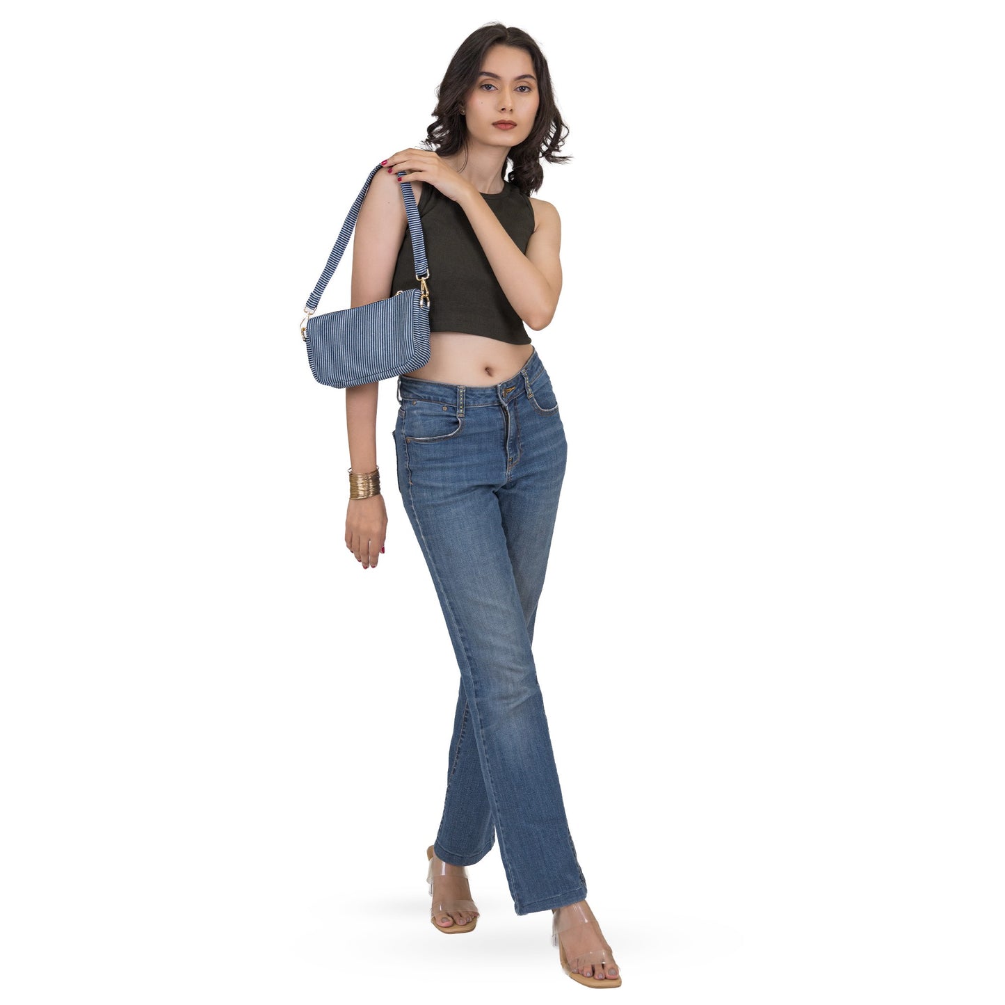Denim Indigo Line Crossbody