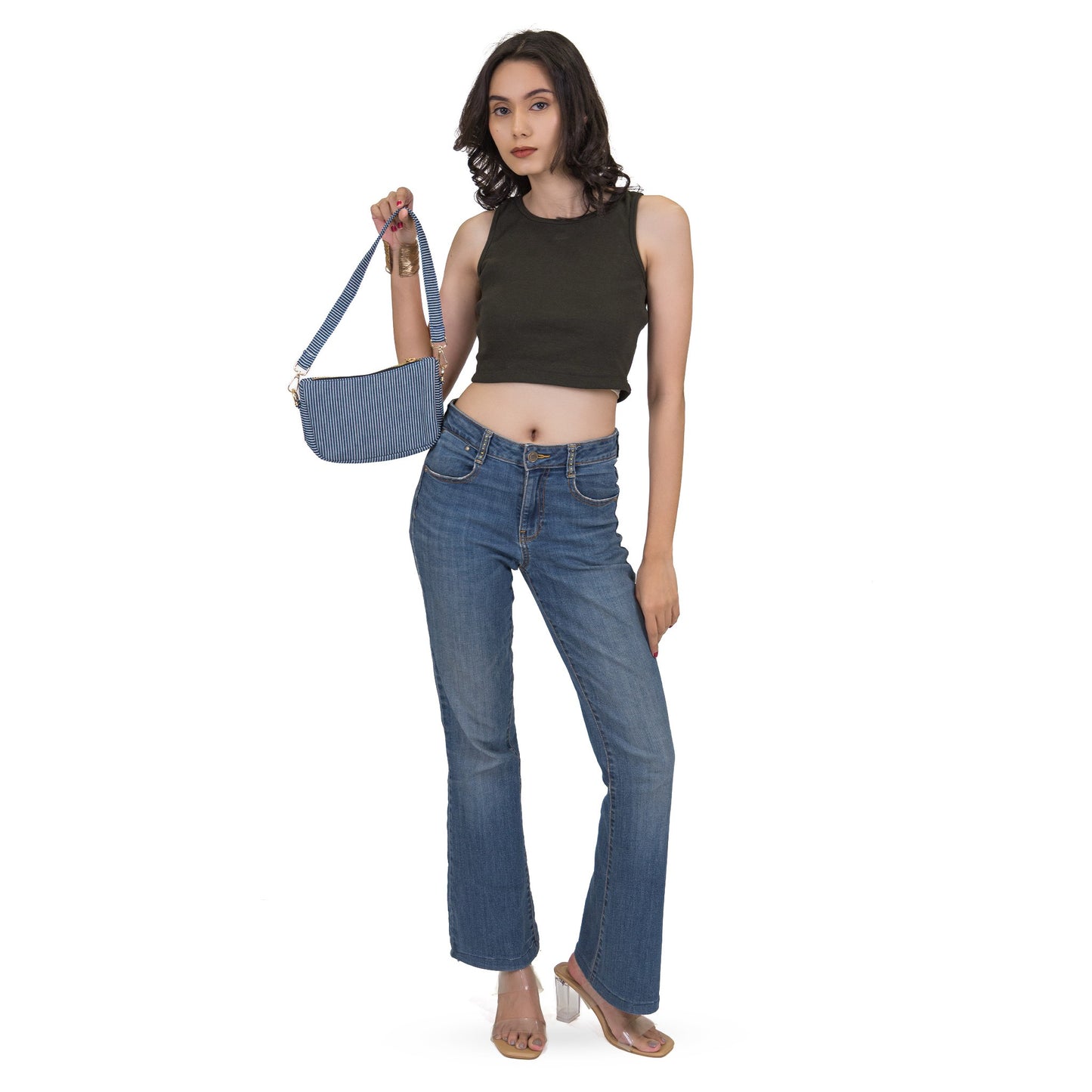 Denim Indigo Line Crossbody
