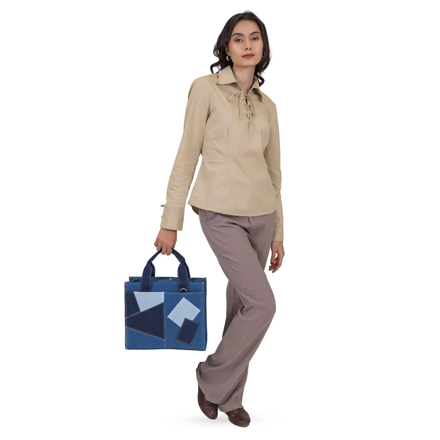 Denim Indigo Patchwork Tote