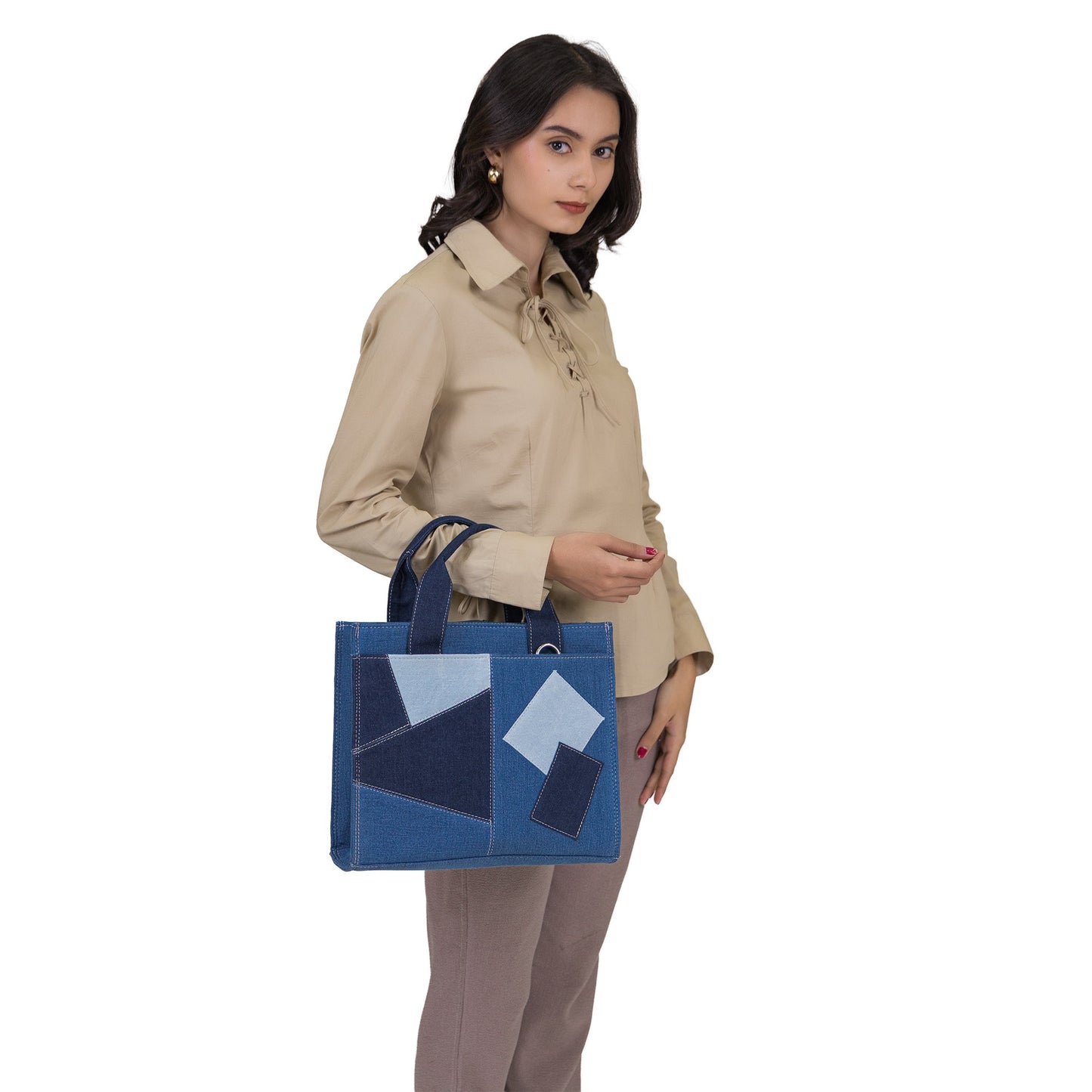 Denim Indigo Patchwork Tote