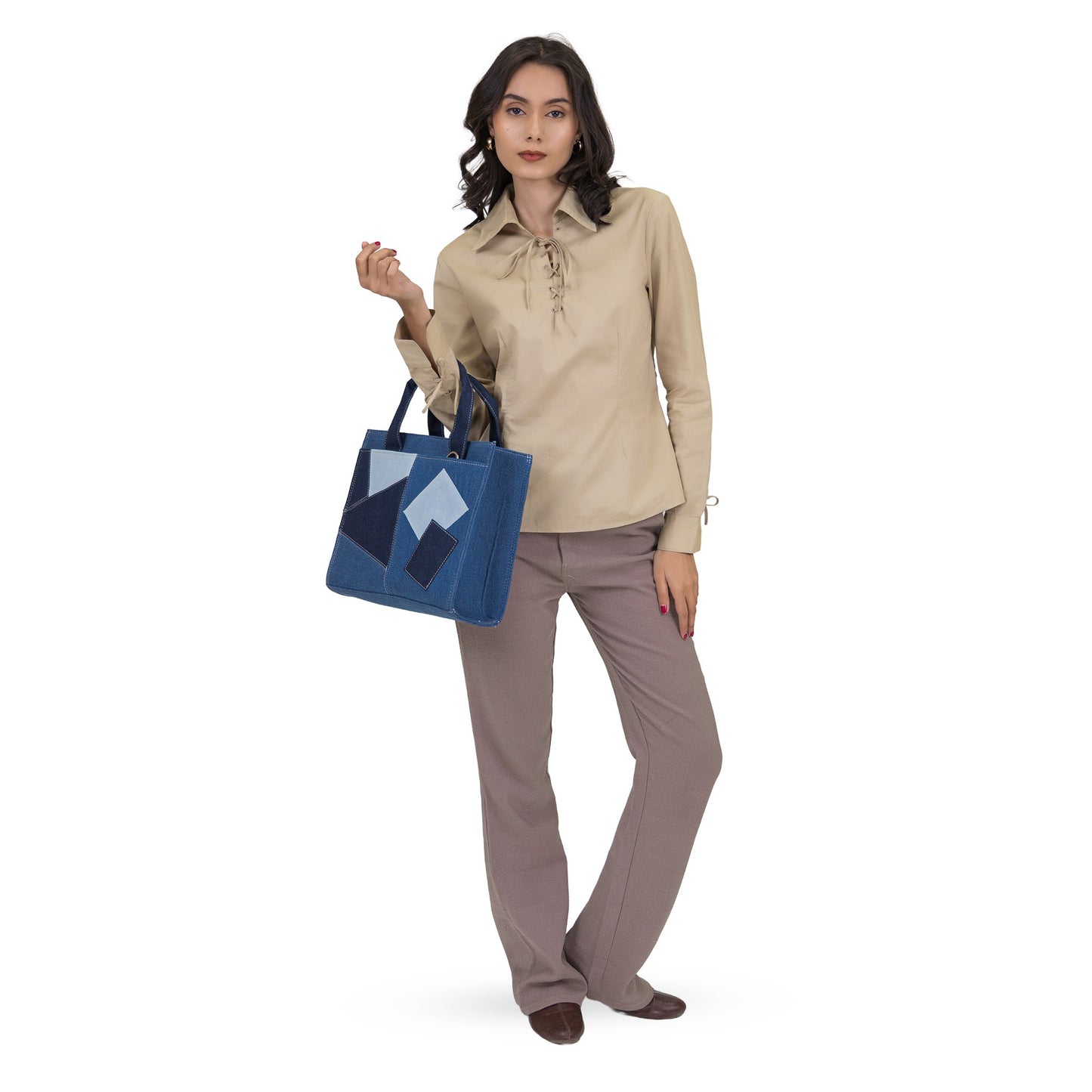 Denim Indigo Patchwork Tote