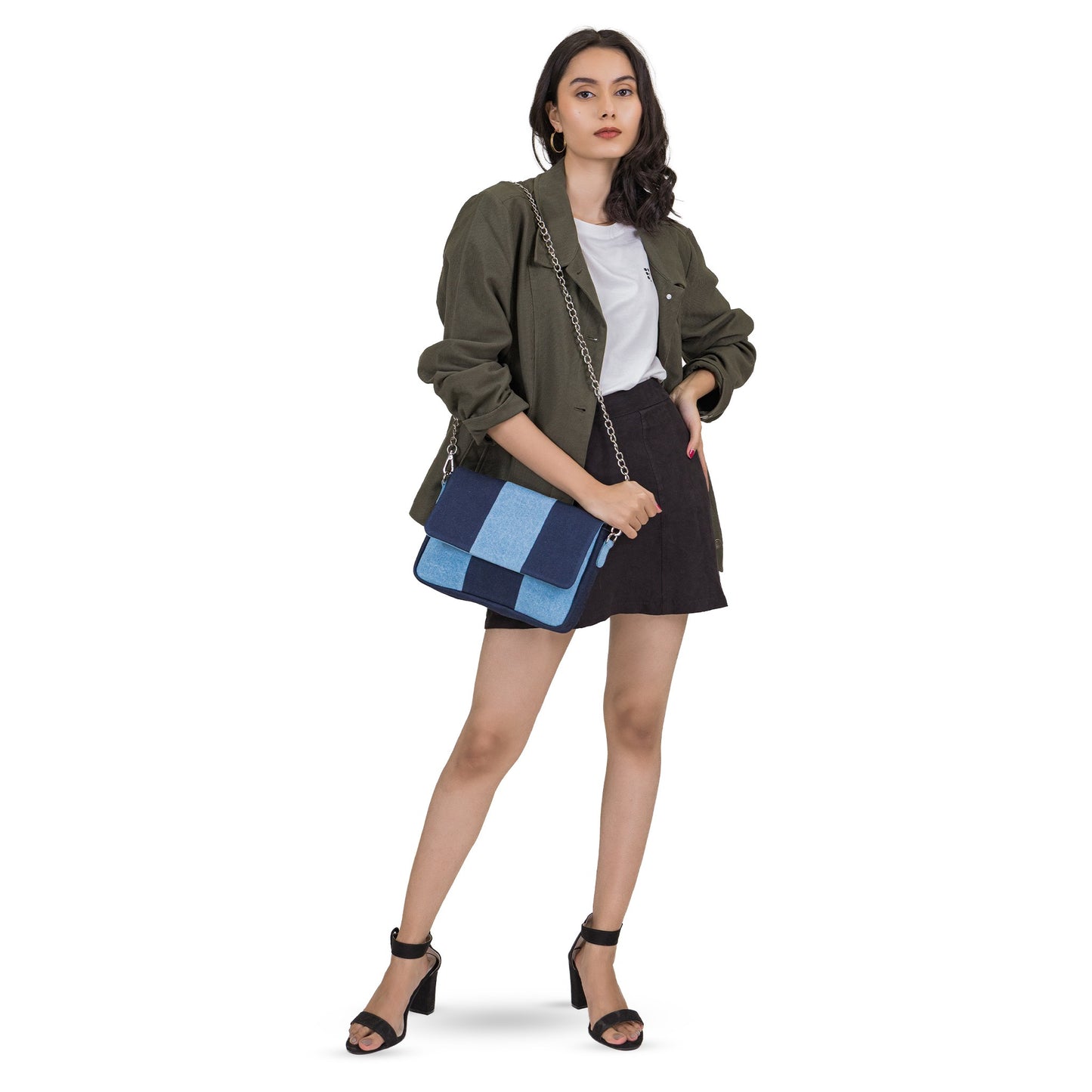 Denim Midnight Check Crossbody