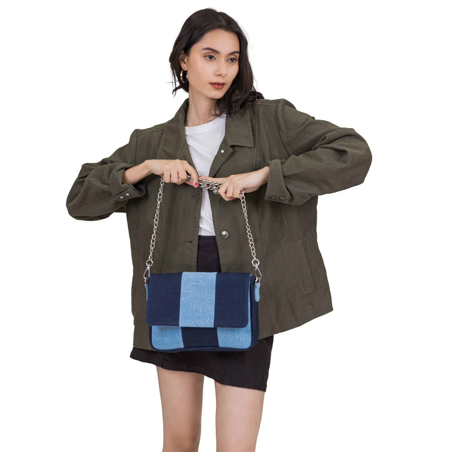 Denim Midnight Check Crossbody