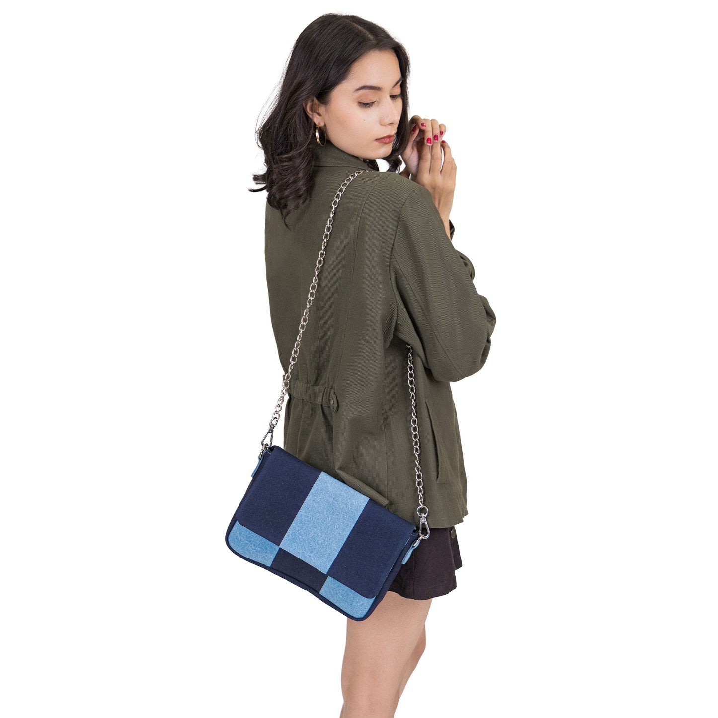 Denim Midnight Check Crossbody