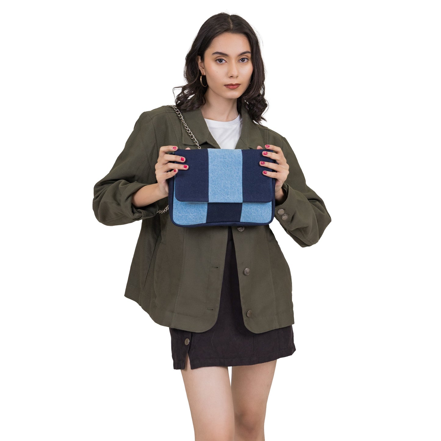 Denim Midnight Check Crossbody